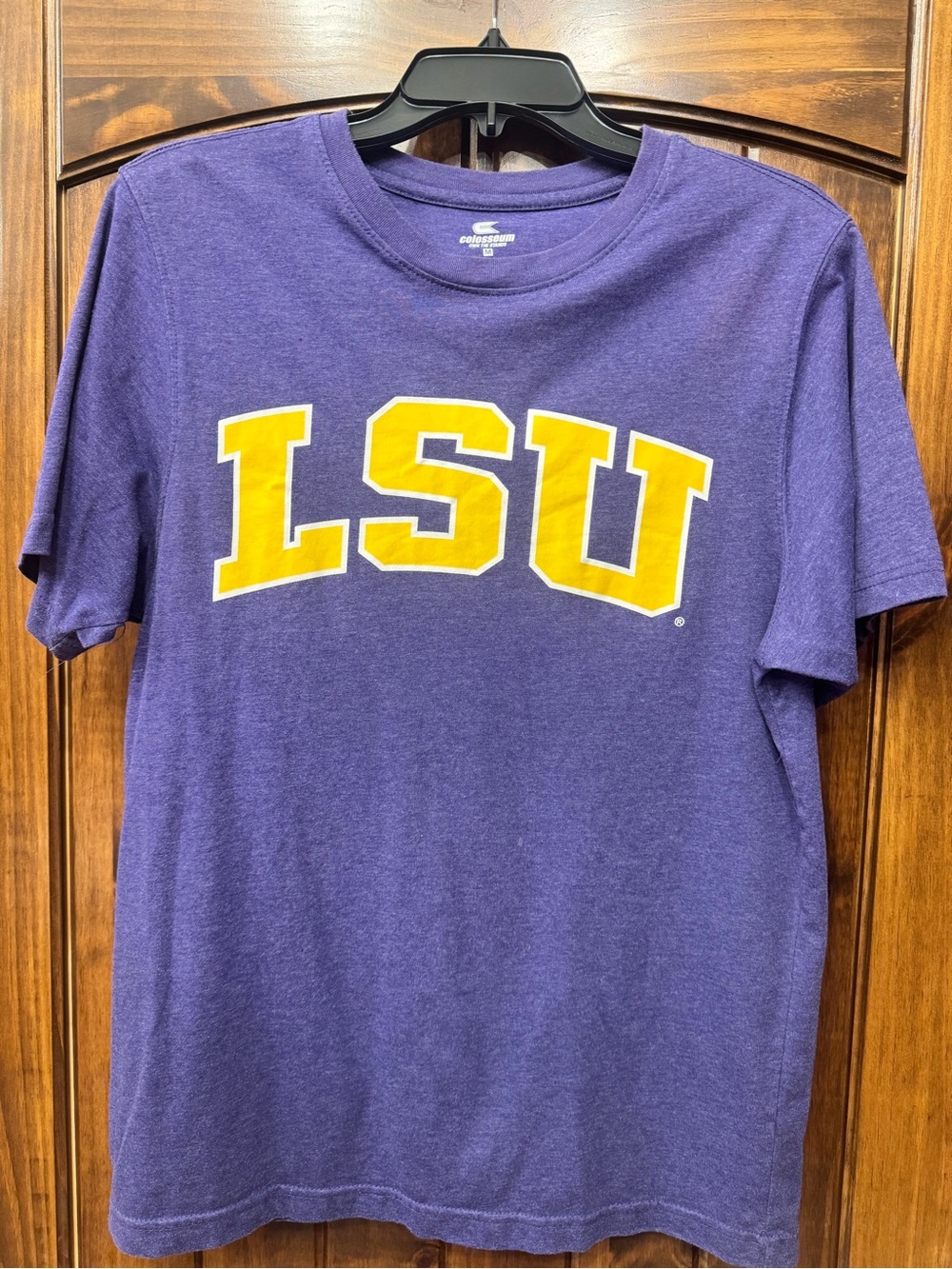 Colosseum Purple Tee with Gold LSU Letters